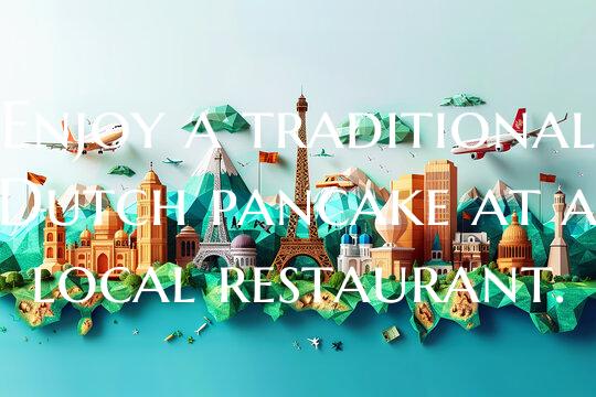 Enjoy a traditional Dutch pancake at a local resta...